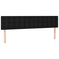 Boxspring met matras stof zwart 200x200 cm - thumbnail