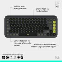 Logitech POP ICON KEYS draadloos Bluetooth-toetsenbord, comfortabel typen, programmeerbare toetsen, eenvoudig schakelen tussen maximaal 3 apparaten, voor laptop, tablet, pc, US INT'L QWERTY - Grafiet - thumbnail