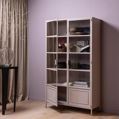 WOOOD Vitrinekast 'Ronja' 189 x 110cm, kleur Roze