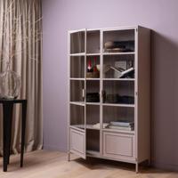 WOOOD Vitrinekast 'Ronja' 189 x 110cm, kleur Roze - thumbnail