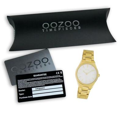 OOZOO C10527 Horloge Timepieces staal goudkleurig-wit 34 mm