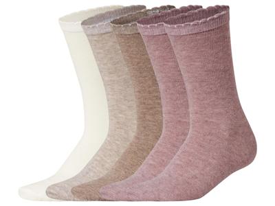 esmara 5 Paar sokken (roze/crème/beige, 35-38)