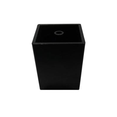 Meubelpoot zwart vierkant 5 bij 5 cm en hoogte 6,2 cm van kunststof