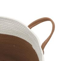 VidaXL Opbergmand ø 40x35 cm katoen bruin en wit - thumbnail