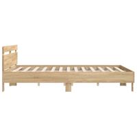 Bedframe met hoofdeinde bewerkt hout sonoma eiken 200x200 cm - thumbnail