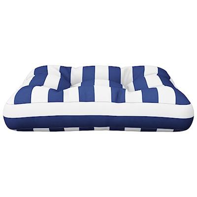 VidaXL Palletkussen gestreept 60x60x12 cm stof blauw en wit