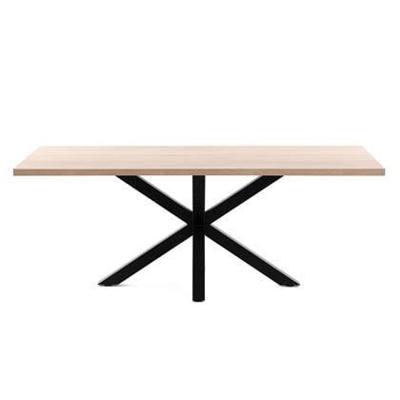 Kave Home Eettafel 'Argo' Zwart/Eiken, 200 x 100cm Kave Home Eettafel 'Argo' Zwart/Eiken, 200 x 100cm