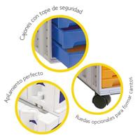 Modulaire archiefkast Archivo 2000 ArchivoTec Serie 4000 5 lades Din A4 Rood 34 x 27 x 26 cm - thumbnail