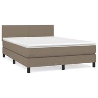 Boxspring met matras stof taupe 140x200 cm - thumbnail