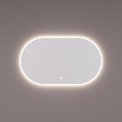 HIPP Design spiegel Ovaal-Recht met Directe en Indirecte LED Verlichting Rondom 160 x 70 x 3 cm met Touch Dimmer en Spiegelverwarming met Kleurenwissel