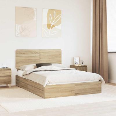 Bedframe met lade Sonoma Eiken 150 x 200 cm Bewerkt hout
