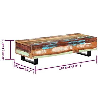 Salontafel 120x50x30 cm massief gerecycled hout en staal