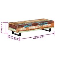 Salontafel 120x50x30 cm massief gerecycled hout en staal - thumbnail
