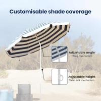 VidaXL Strandparasol blauw en wit 263 x 263 x 272 cm - thumbnail