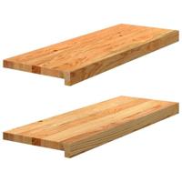 VidaXL Vensterbanken 2 st 70x30x2 cm massief eikenhout lichtbruin - thumbnail