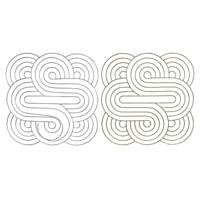 Wanddecoratie DKD Home Decor Gouden Zilverkleurig Abstract Orientaals 61 x 1 x 61 cm (2 Stuks) - thumbnail