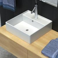 VidaXL Luxe wastafel met overloop en kraangat vierkant keramiek 41x41 cm - thumbnail