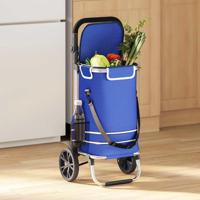 VidaXL Winkel trolley blauw 36,5 x 46,5 x 100,5 cm oxford stof - thumbnail