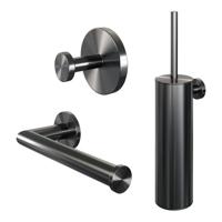 Toiletaccessoire Set Brauer Gunmetal 3-in-1 met PVD coating Geborsteld Gunmetal Brauer - thumbnail