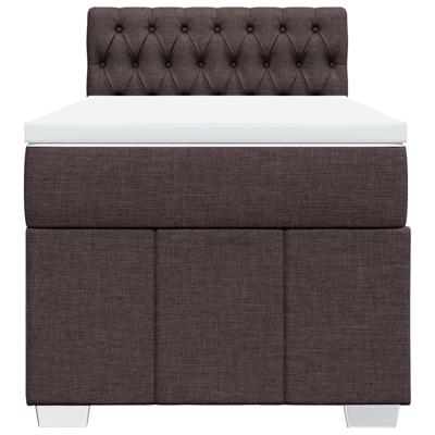 Boxspring met matras stof donkerbruin 140x200 cm - thumbnail