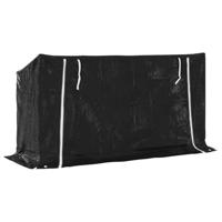 VidaXL Haardhoutrek met regenhoes 200,5x60,5x110,5 cm staal - thumbnail
