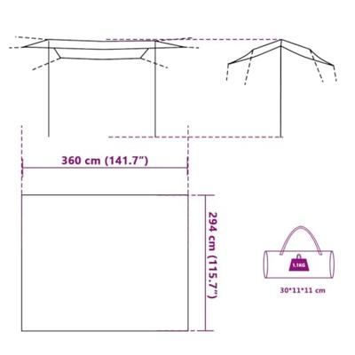 Kampeerluifel waterdicht 360x294 cm grijs en oranje Kampeerluifel waterdicht 360x294 cm grijs en oranje