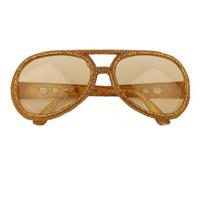 Bril disco glitter goud - thumbnail