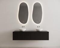 Onderkast Gliss Design Timotheus 200 CM 2 Lades Incl Topplaat Black Veneer - thumbnail