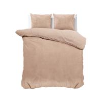 Sleeptime Velvet Uni Dekbedovertrek Taupe 240 x 220 cm - thumbnail