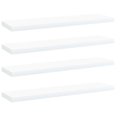 Wandschappen 4 st 40x10x1,5 cm bewerkt hout wit