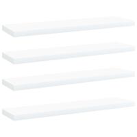 Wandschappen 4 st 40x10x1,5 cm bewerkt hout wit - thumbnail