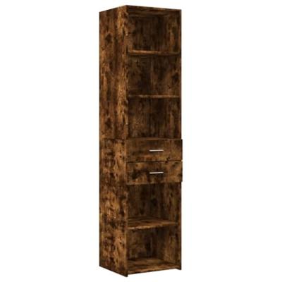 Hoge kast 45x42,5x185 cm bewerkt hout gerookt eikenkleurig