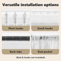 VidaXL Kantgordijn met gordijnen bloemen wit 140 x 1200 cm polyester - thumbnail