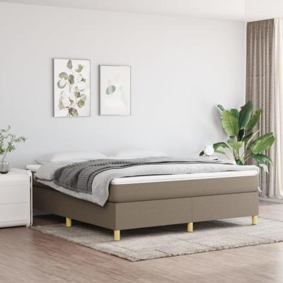 Boxspring met matras stof taupe 180x200 cm