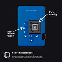 iStorage diskAshur2 SSD 128GB Blauw - Veilige draagbare Solid State Drive - Beveiligd met een wachtwoord - Stofdicht en waterdicht - Hardwarematige versleuteling - thumbnail