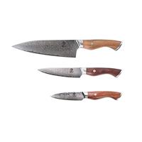 Homizu Baranoki messenset - 3-delig - damascus messen - japanse messen - thumbnail