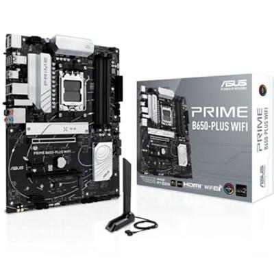 ASUS prime b650-plus wifi socket am5 moederbord (zwart/zilver, raid, 2.5gb-lan, wi-fi 6e, bt 5.3, sound, atx)