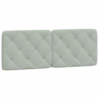 Hoofdbordkussen 120 cm fluweel lichtgrijs - thumbnail