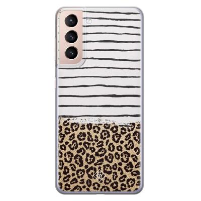 Samsung Galaxy S21 siliconen telefoonhoesje - Leopard lines