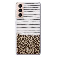 Samsung Galaxy S21 siliconen telefoonhoesje - Leopard lines - thumbnail