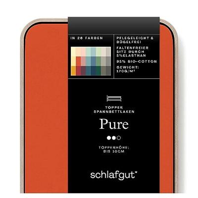 Schlafgut Schlafgut Pure Jersey Topper Hoeslaken M - 120x200 - 130x220 269 Red Mid - thumbnail