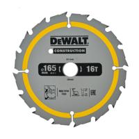 DeWALT Cirkelzaagblad voor Hout | Construction | Ø 165mm Asgat 20mm 16T - DT1948-QZ - thumbnail