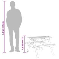 Picknicktafel voor 4 kinderen met parasolgat massief vurenhout - thumbnail