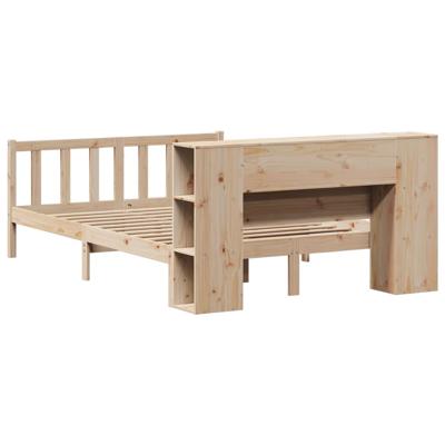 Bed met boekenkast zonder matras massief grenenhout 135x190 cm - thumbnail