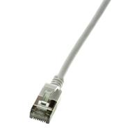 LogiLink CQ9062S RJ45 Netwerkkabel, patchkabel CAT 6A U/FTP 3.00 m Grijs Extreem dun, Vlambestendig, Flexibel, Folie afscherming, Halogeenvrij, Snagless, - thumbnail