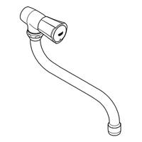 Grohe Costa L wandtapkraan met draaibare uitloop chroom 30484001 - thumbnail