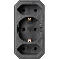 Basetech 1595908 1 stuks Stopcontactsplitter Zwart - thumbnail