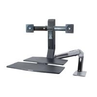 Ergotron WorkFit-A Monitor-tafelbeugel 2-voudig 25,4 cm (10) - 61 cm (24) Zwart, Aluminium (gepolijst) In hoogte verstelbaar, Toetsenbordhouder, Kantelbaar, - thumbnail