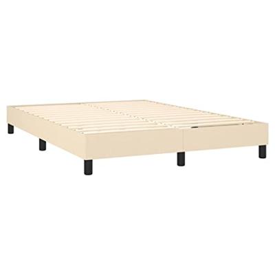 Boxspring met matras en LED stof crèmekleurig 140x190 cm - thumbnail