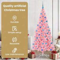 VidaXL Kerstboom met 300 led met standaard roze 180 cm pvc - thumbnail